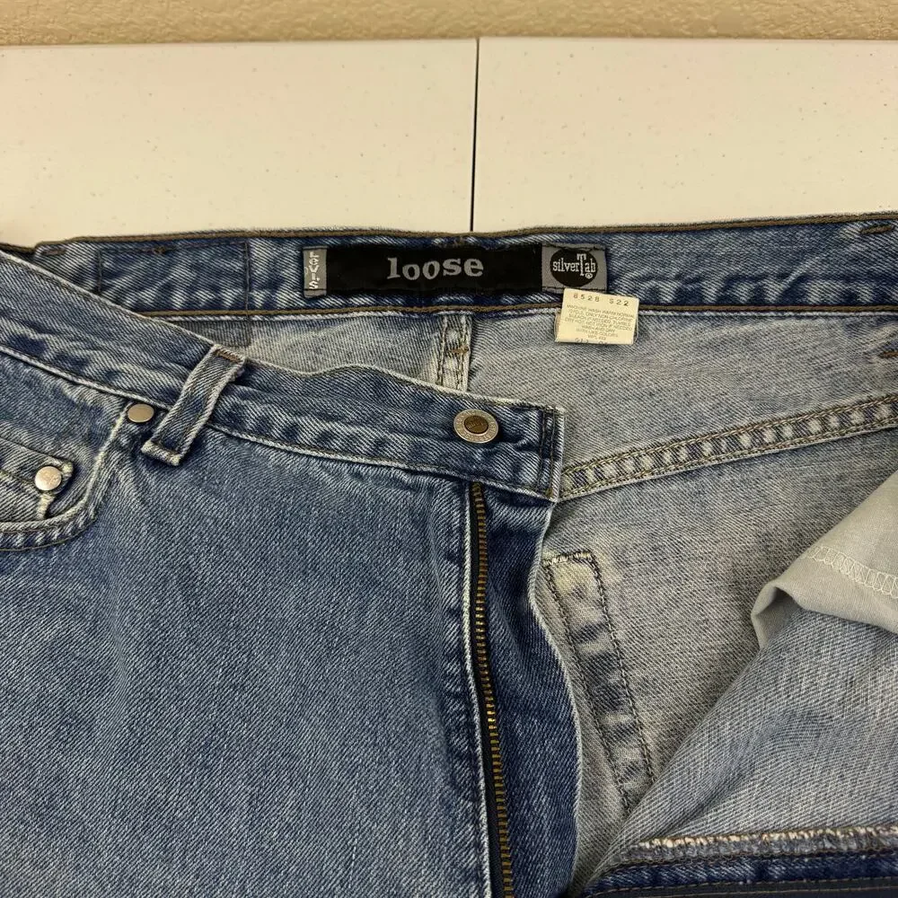 Vintage Levis SilverTab Jeans Mens 36x36 Blue Loose Baggy 90s Distressed USA